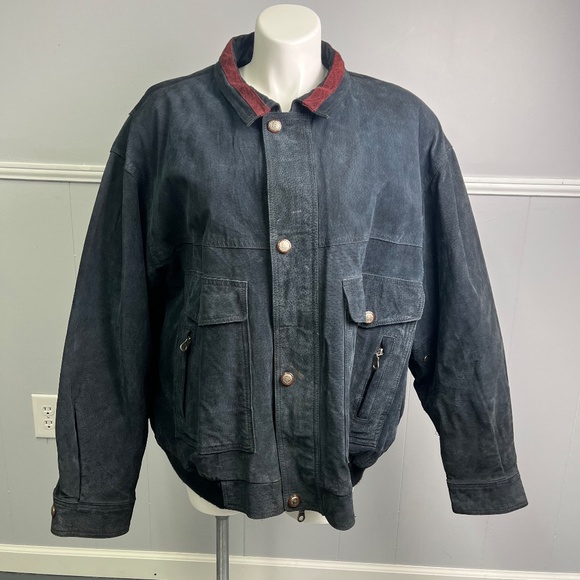 Vintage Global Identity G-III Suede Coat Blue and Burgundy Size 4X - Picture 7 of 16